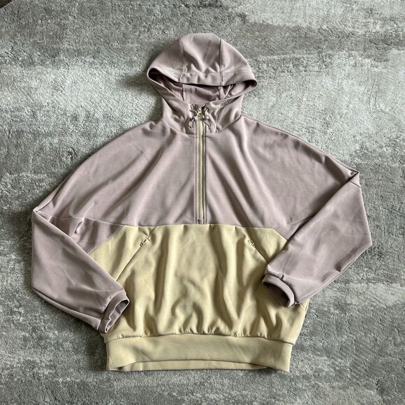 prAna Shea Hot Spell Anorak Women XS Jacket Pink Tan 1/2 Zip Pullover Sweatshirt - Picture 1 of 7